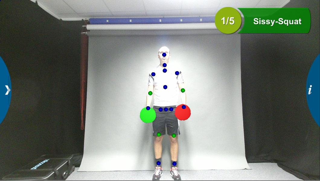 REHABitation - Einblendung des virtuellen Trainers in einem Trainingsspiel